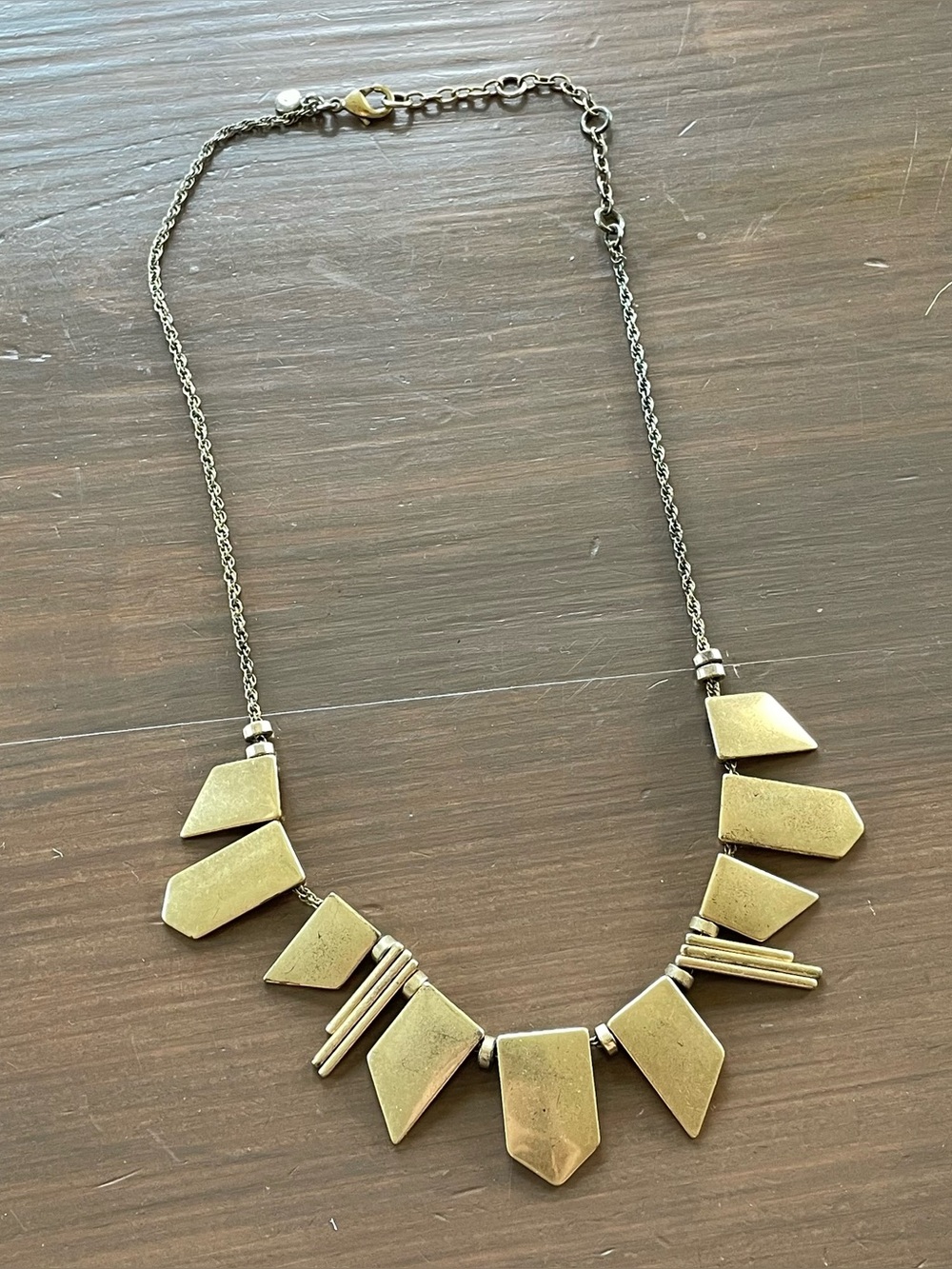J Crew Geometric Gold Tone Necklace
